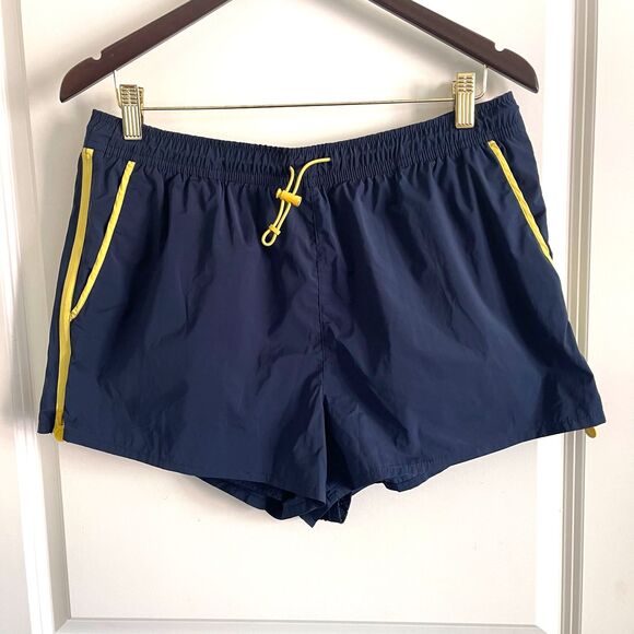 Hunter Women's Blue Athletic Side Zip Yellow Workout Tennis Shorts Size L - Picture 2 of 10